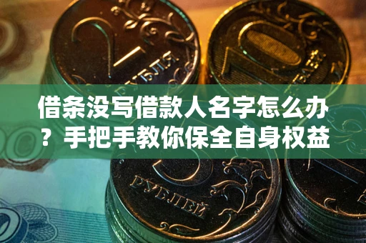 武汉借条没写借款人名字怎么办？手把手教你保全自身权益