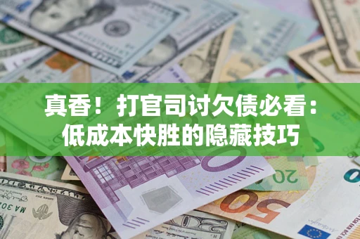 武汉真香！打官司讨欠债必看：低成本快胜的隐藏技巧